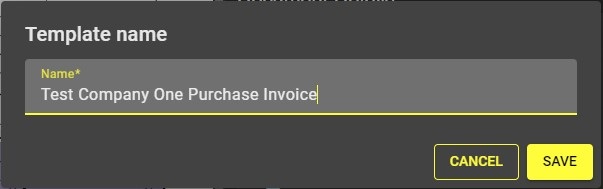 Dialog prompting for template name